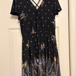 Maurices Black Floral Midi Dress